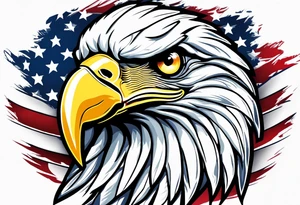 Patriot Eaglehead flag banner tattoo idea