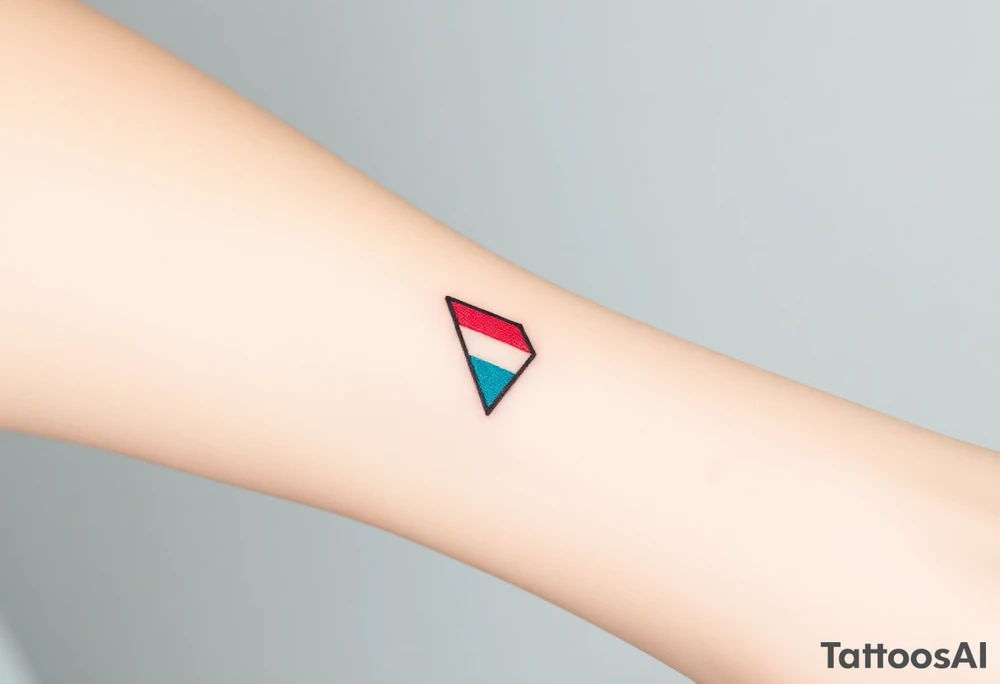 A small tattoo (2x2cm) on my wrist to represent my lesbian identity, but in a subtle way. Fine line. Triangle. Colors of lesbian flag tattoo idea
