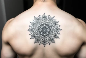 intricate mandala with sacred geometry and cosmic elements tattoo idea