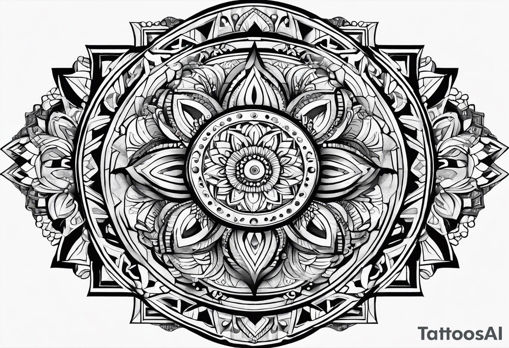 masculine mandala round tattoo idea