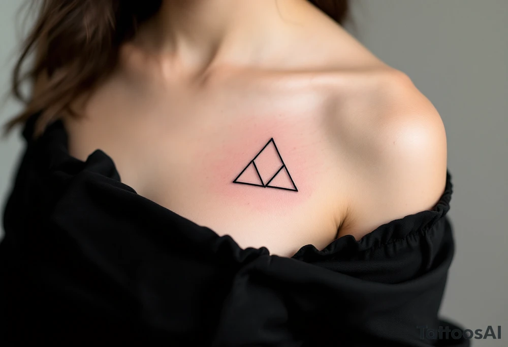 A minimalist black ink triquetra, with fine-line detailing and subtle shading for a clean, timeless look. tattoo idea