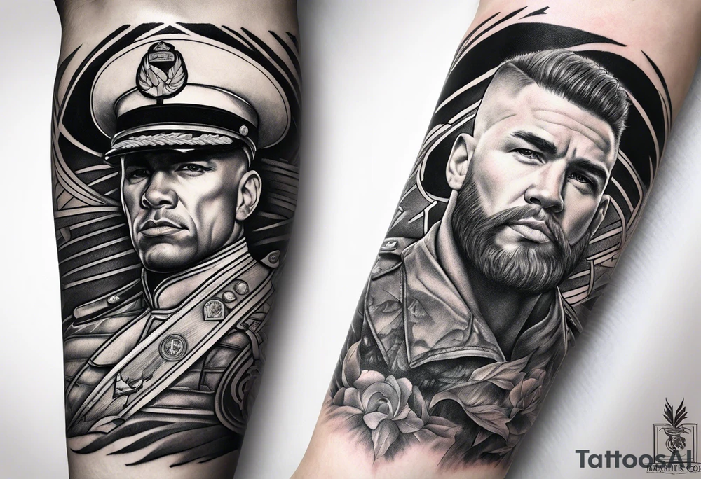 arm sleeve marine corps tattoo idea