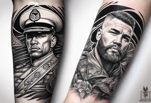 arm sleeve marine corps tattoo idea