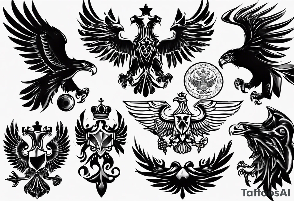 russian eagle tattoo idea