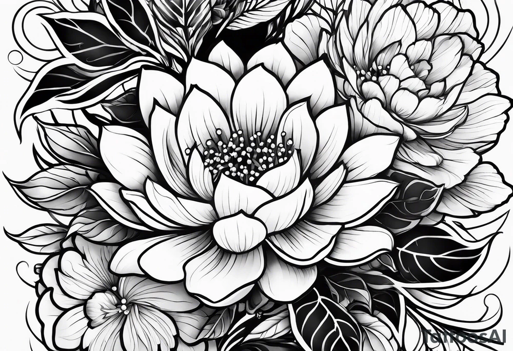 half sleeve japanese floral tattoo idea