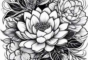 half sleeve japanese floral tattoo idea
