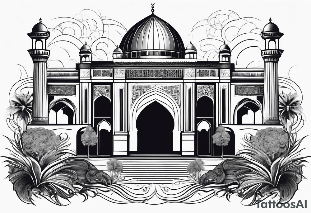 israel city vector gate 
swirl  vignette tattoo idea