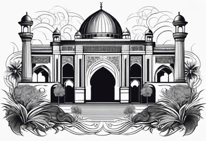 israel city vector gate 
swirl  vignette tattoo idea