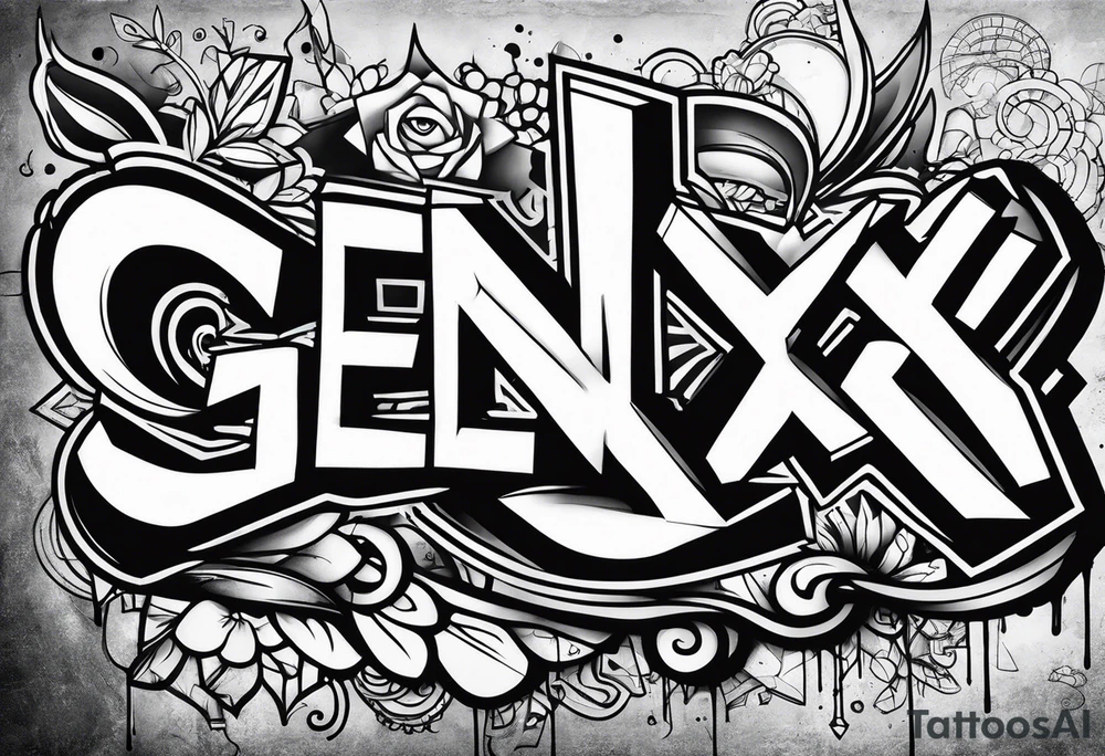 street art graffiti with the words "GenX OG" tattoo idea