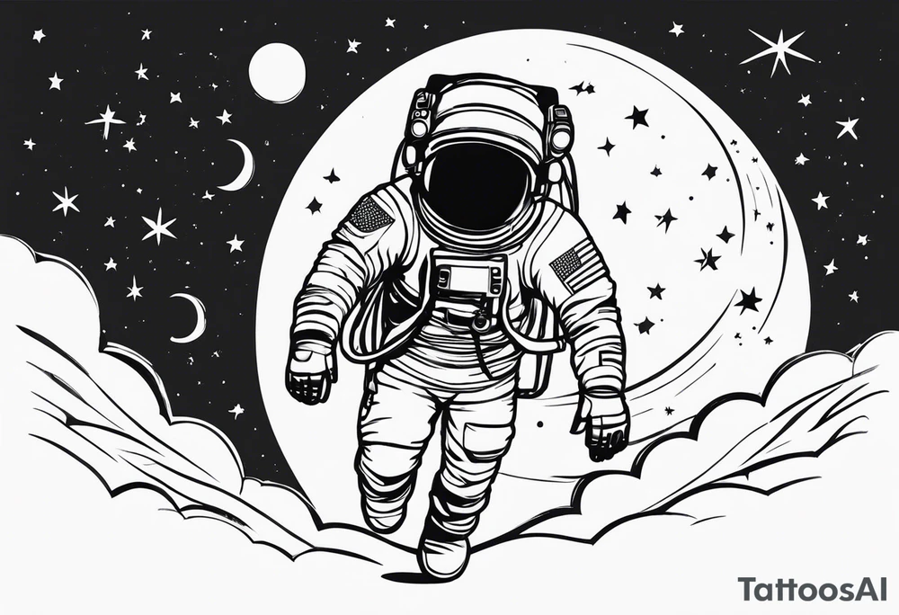astronaut with music dancing in the moonlight tattoo idea astronaut with music dancing in the moonlight tattoo idea