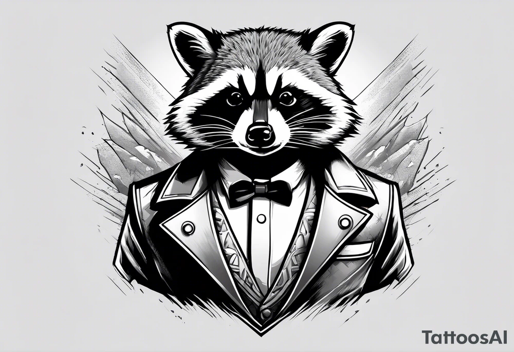 Raccoon wearing a Superman shirt tattoo idea