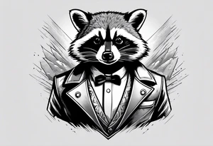 Raccoon wearing a Superman shirt tattoo idea