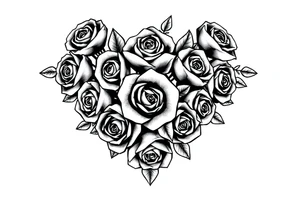 A lot of small roses in a diamond shape tattoo idea