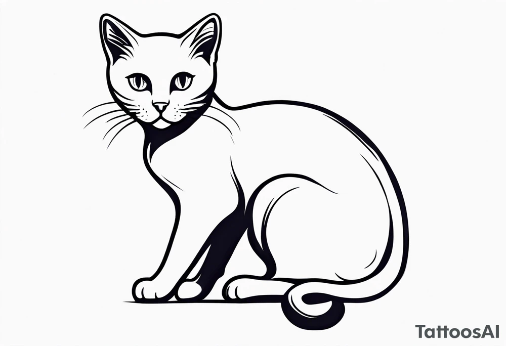 Cute full body cat tattoo idea