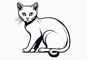 Cute full body cat tattoo idea