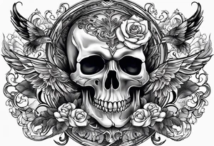 Half scull back tattoo tattoo idea