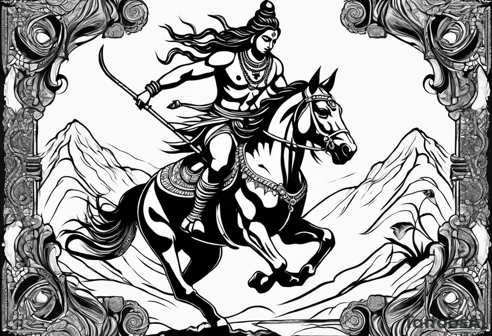 Lord shiva riding a horse tattoo idea