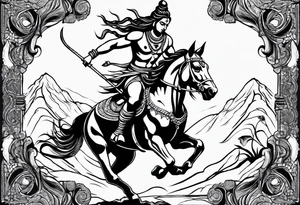 Lord shiva riding a horse tattoo idea