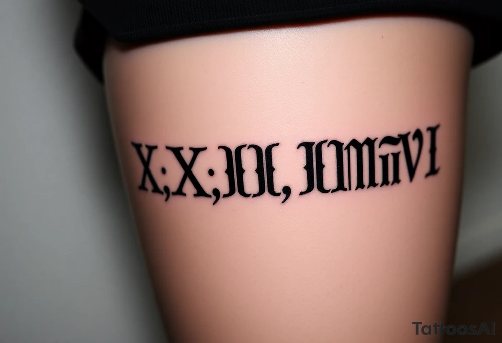 XXX.XII.MMVI gothic style for men tattoo idea