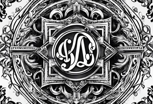 Initials of AJ, PJ, SJ, WJ, DK tattoo idea