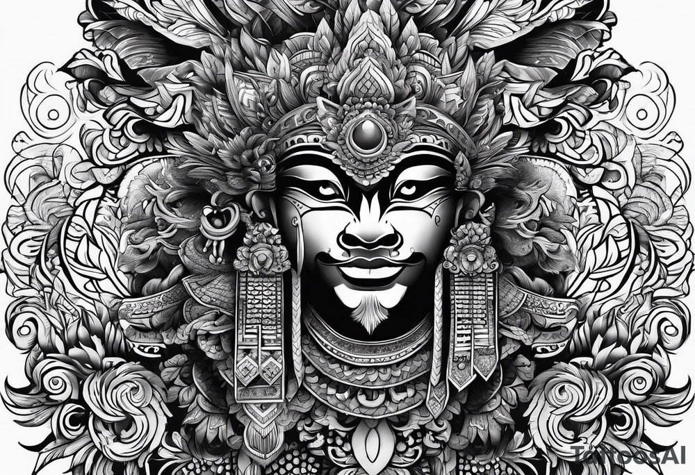 majestic barong indonesia tattoo idea