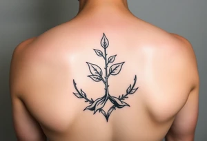 minimalistic symbolic sprout tattoo as a cycle that symbolizes that every year we just grow all over again tattoo idea