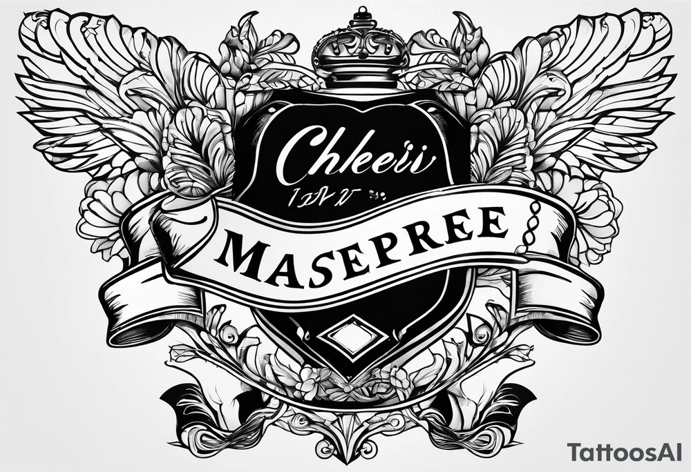 Cheers Mate text, armband +Cancer Ribbon tattoo idea