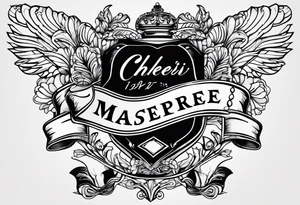 Cheers Mate text, armband +Cancer Ribbon tattoo idea