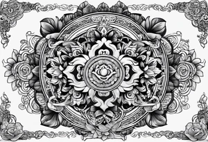 Chest and should Buddhist tattoo idea
