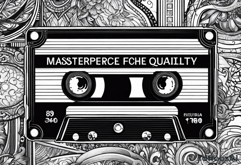 cassette tape with large label tattoo idea