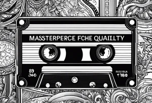 cassette tape with large label tattoo idea