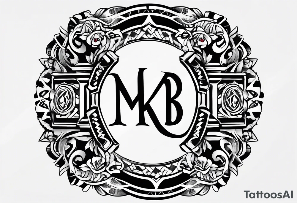 scottish bracelet tattoo with letters 
MKB tattoo idea