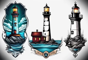 lighthouse a bit realistic tattoo idea