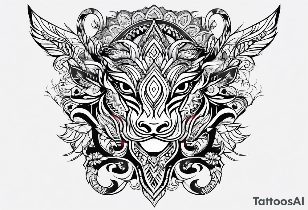 Tribal with number 41 tattoo idea