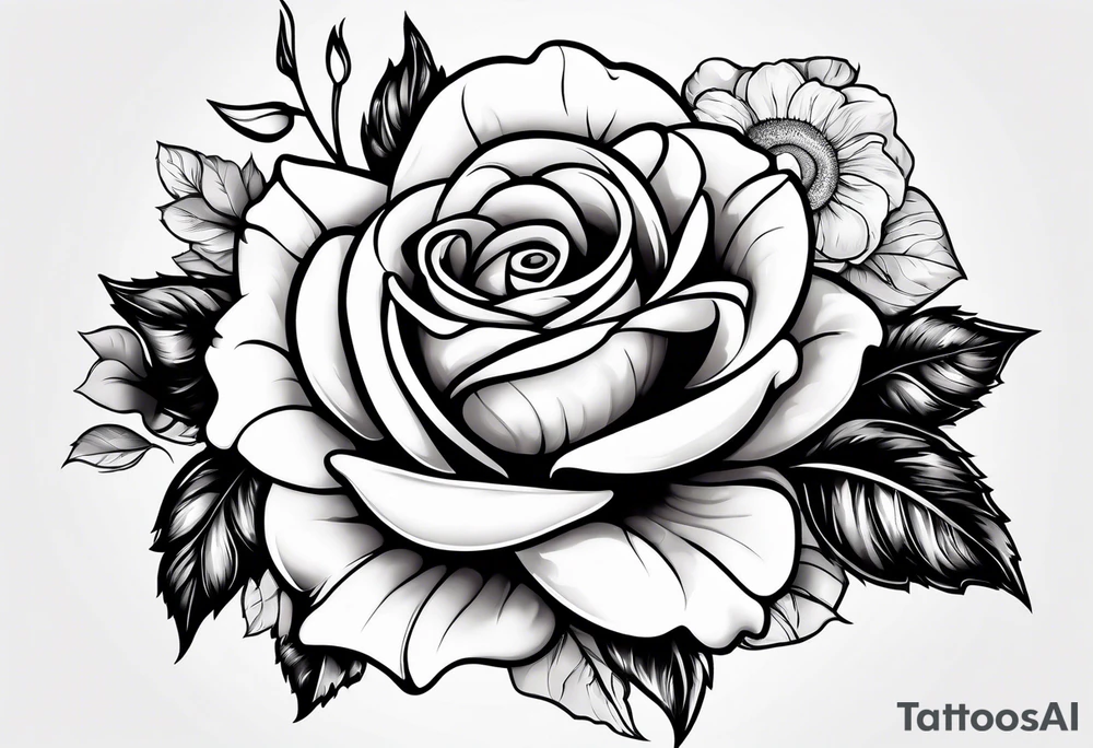 flower rose , sunflower, animal tattoo idea