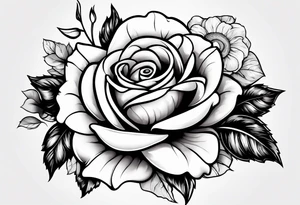 flower rose , sunflower, animal tattoo idea
