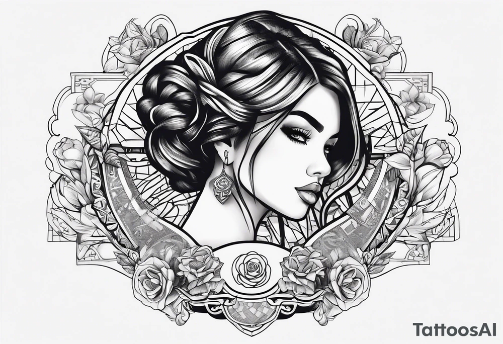 Girl and money tattoo idea