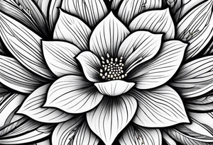 flower with leaves geometric tattoo idea