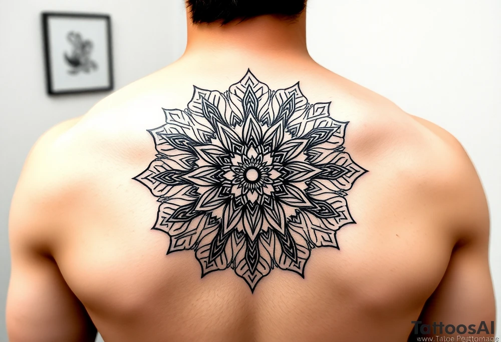 Mandala pattern back tattoo tattoo idea