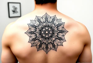 Mandala pattern back tattoo tattoo idea