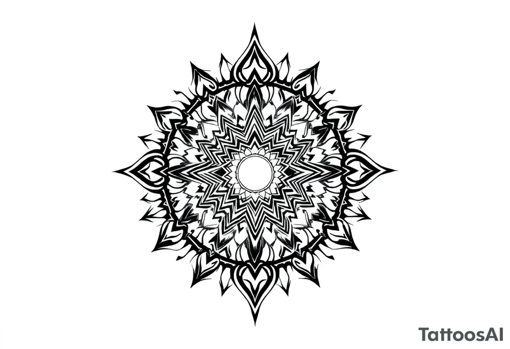 long mytical mandala with ancient rhyme tattoo idea