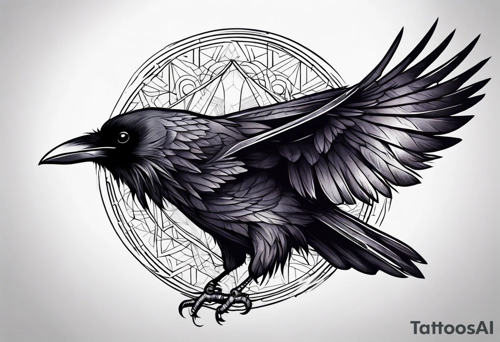 Raven with quote tattoo idea