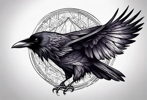 Raven with quote tattoo idea