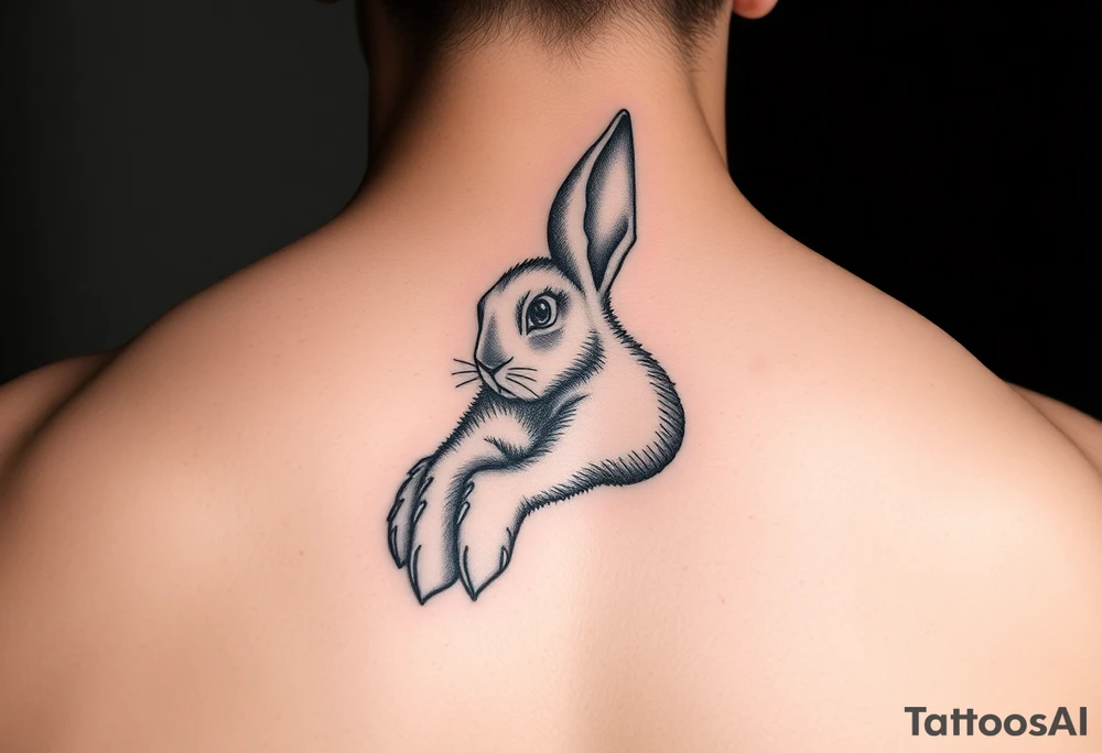 Beautiful rabbit foot tattoo idea