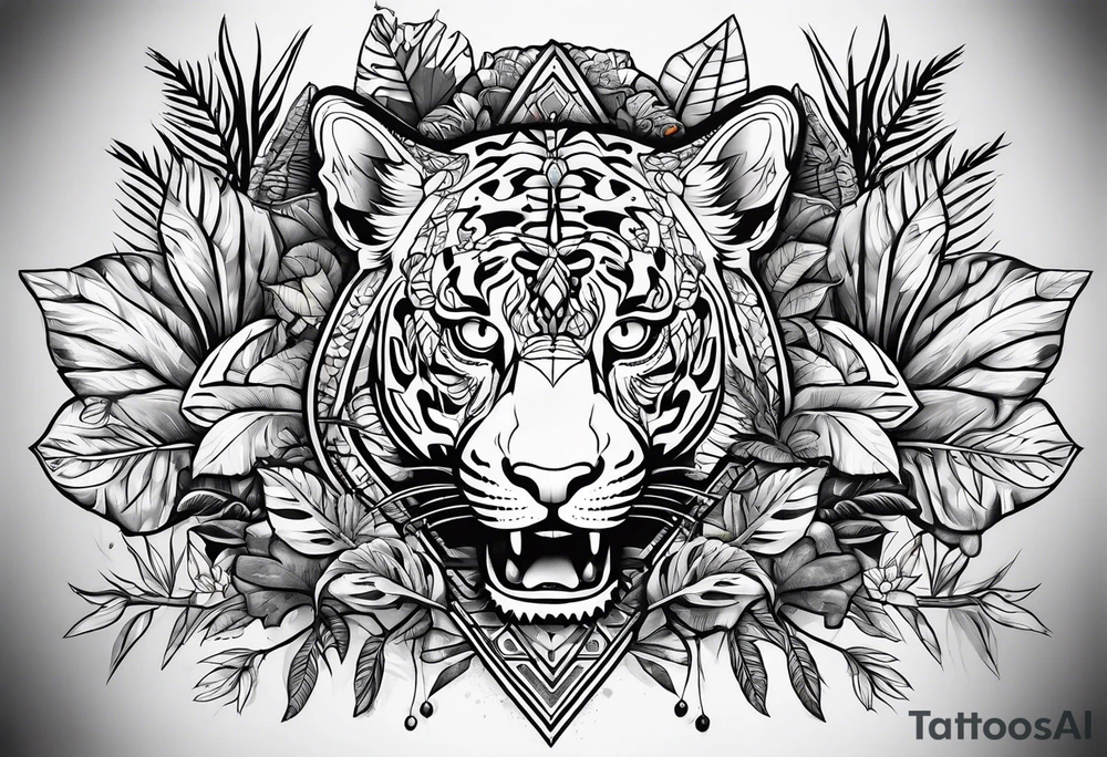 Jungle rainforest canvas tattoo idea