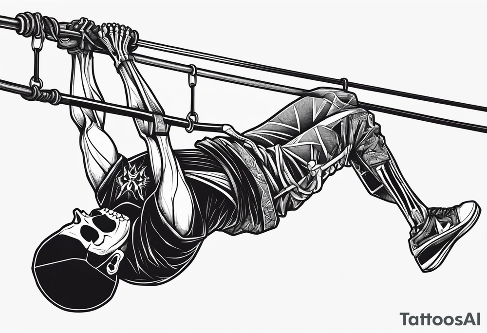 Skeleton front lever tattoo idea