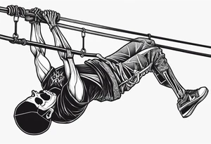 Skeleton front lever tattoo idea
