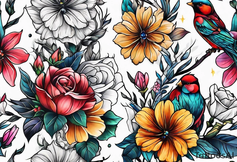 Floral Space Spine Tattoo tattoo idea