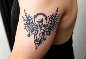 Powerful archangel, warrior, holy angel army tattoo idea