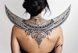 Maori back and neck crescent tattoo design tattoo idea